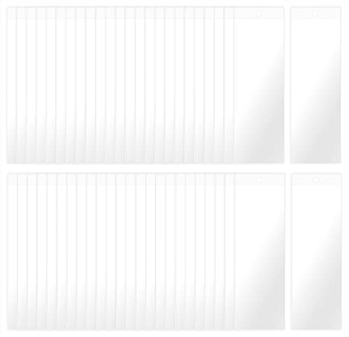 Clear Bookmark Sleeves Penta Angel 50Pcs Plastic Blank Photobooth Frames Vinyl Book Markers Cover Holder with Hole for Students Reading Wedding Valentine’s Gift Party Favor, 6.69x2.28'' (50)