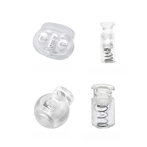 SHINEOFI 120 Piezas cierre de resorte mini mochilas tapones de plástico acollador tapones de cordón tapones de bloqueo ronda bloqueo de cable control deslizante cuerda de resorte Accesorios