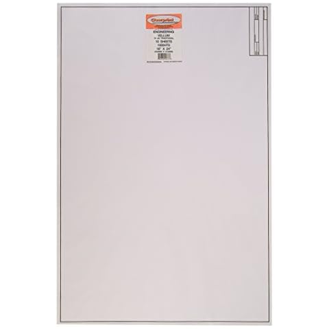 Clearprint Vellum Sheets with Engineer Title Block, 18x24 Inches, 16 lb, 60 GSM, 1000H 100% Cotton, 10 Sheets/Pack, Translucent White (10221222) Cover