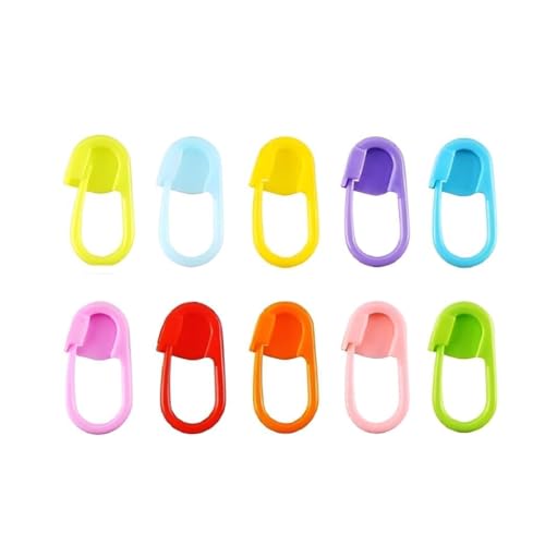 Image of ARTISTERY Plastic Locking Knitting Crochet Stitch Markers (20 Pcs, Multicolor) + Colorful Large Eye Plastic Sewing Yarn Needles (10 Pcs, Multicolor) for Crochet & Weaving