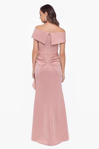 Image of Xscape Women's Long Off-the-Shoulder Sweetheart Neckline Formal Evening Gown with Ruching and Draped Ruffle Detail