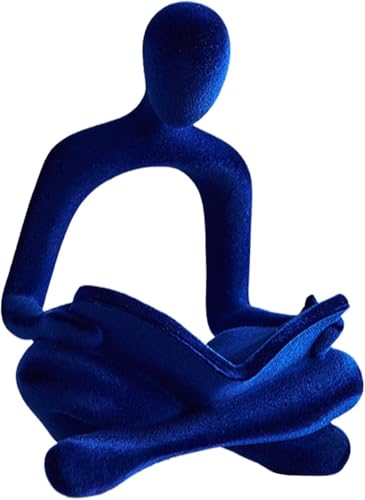 Estatua decorativa abstracta de resina azul miniatura 4