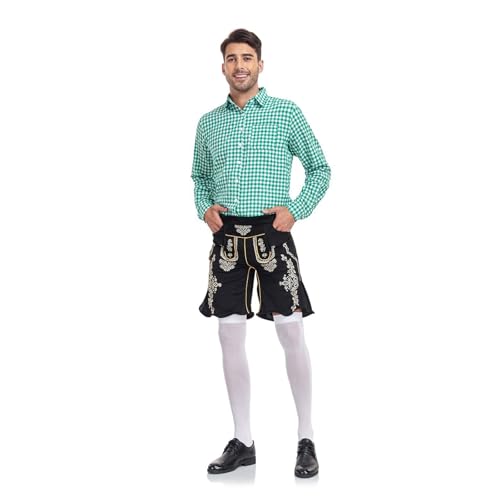 Lederhose homme grandes tailles costume allemand avec bretelles pour morphologie forte
