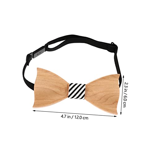 Children's 3D Wooden Bow Tie Set Pre-tied Formal Tuxedo Accessory for Boys and Girls for Parties and Special Occasions4