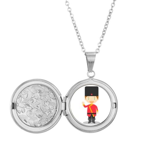 Collier médaillon Russie art déco pendentif dessin animé rétro chic