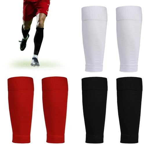 MUNSKT 3Pcs Manches de chaussettes de football, Manches de protège-tibias confortables et respirants, chaussettes de football coupées, manches de chaussettes...