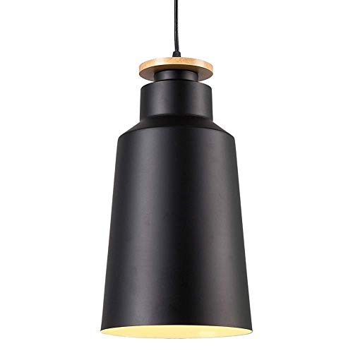 Chandelier retro en aluminium noir et finitions soignées pour grand comptoir