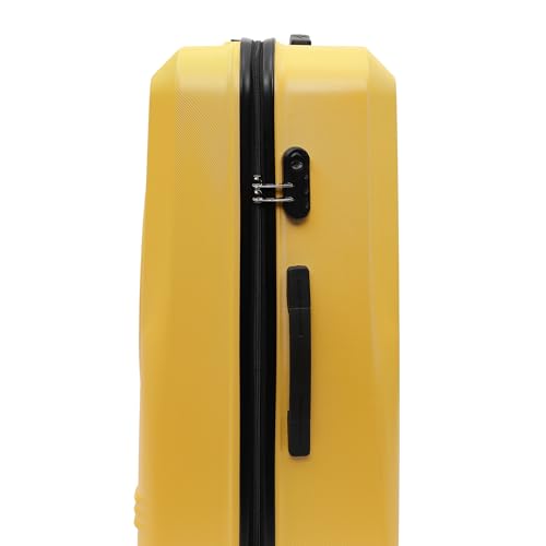 Image of YAYAVAR Batman Trolley Suitcase - 130L, Chech-in Luggagewith 8 Spinner Wheel, Hard Shell Polycarbonate Suitcase, Number Lock, Water Resistant, Luggage Bag for Travel (Yellow & Black, 76cm, Large)