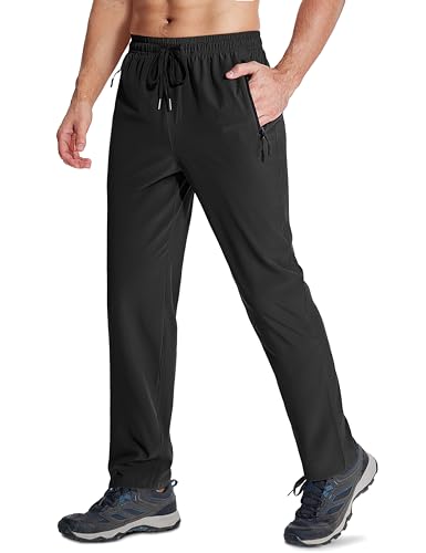 MAGCOMSEN Mens Hiking Pants Quick Dry Lightweight Water Resistant Outdoor Pants with 3 Zipper Pockets