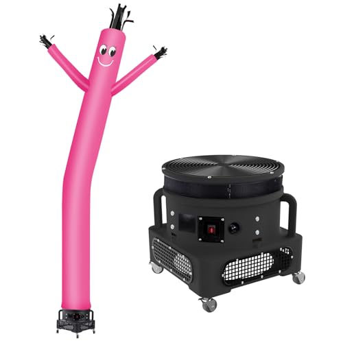Image of MOUNTO 20ft Air Inflatable Tube Guy Puppet Dancing Man with 1HP Blower Complete Set (Pink)