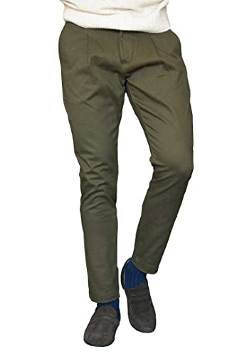 Pantalon Chino Vert Coton Homme Une Pence Illogico Style Casual Chic