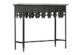 Creative Co-Op Rustic Farmhouse Metal Console Sofa Table with Solid Wood Top, Black