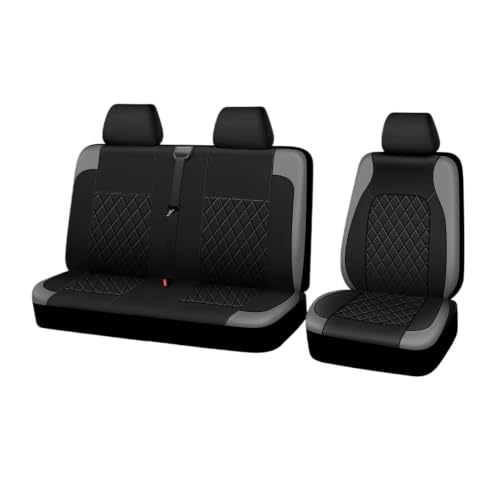 Housses de siège voiture cuir PU gris couvre-siège universel Opel Vivaro 2+1