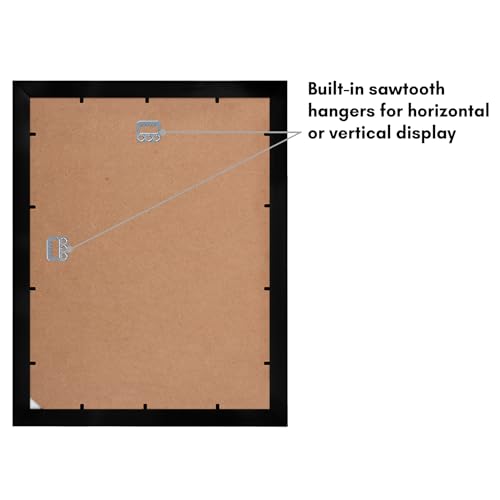 Americanflat 4x6 Collage Picture Frame with Shatter-Resistant Glass - Fits Five 4x6 Photos or Use as One 11x14 Picture Frame - Signature Collection - Collage Frames for Wall Display - Black