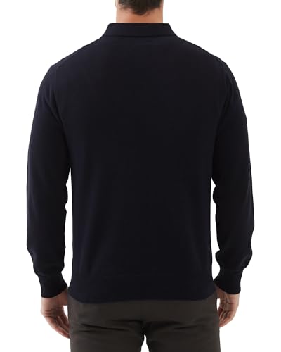 Image of Kallspin Mens 100% Cotton Polo Sweater Long Sleeve Button Down Knit Pullover Relaxed Fit Collared Casual Tops