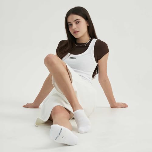 MONFOOT Men's/Women's 5 Pairs Cushion No Show Non slip Socks, Multipack4