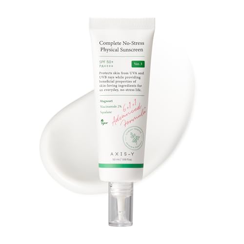 AXIS-Y Complete No-Stress Physical Sunscreen V3 - SPF 50 Mineral Sunscreen with 2% Niacinamide