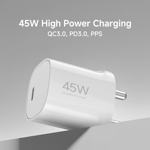 Image of Xiaomi 45W GaN Charger, Type C Port with QC & PD Technology Compatible with MacBook Charging, iPhone, iPad, Xiaomi, Redmi, Mi, Samsung, Oneplus, Oppo, Vivo Phones (with Cable)