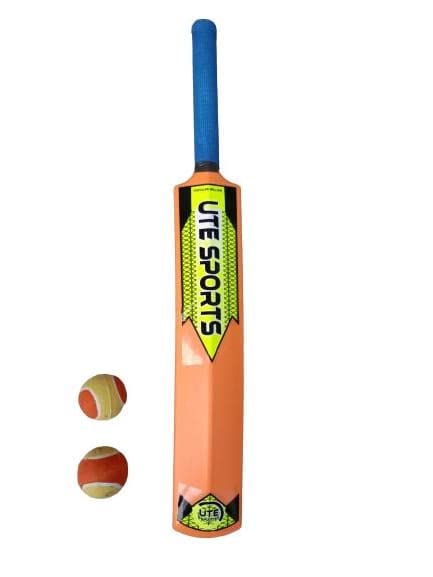 UTE Hard Plastic Cricket Bat,Plastic Cricket Bat for Adults & Kids,Heavy Tennis Cricket Bat with 2 Ball Free (Size 5)