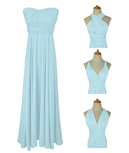 Image of Sexyshine Women's Backless Gown Dress Convertible Multi-Way Wrap Halter Cocktail Dress Bandage Bridesmaid Long Dresses