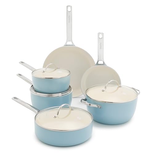 GreenPan Padova Pro 10 Piece Cookware Pots and Pans Set, Hard Ano...