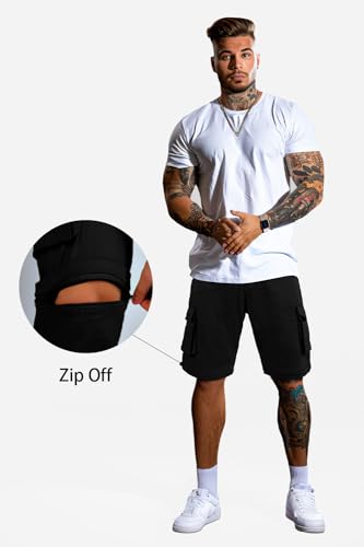 GINGTTO Mens Outdoor Hiking Convertible Pants Slim Fit Stretch Cargo Joggers Lightweight Work Pants for Men2