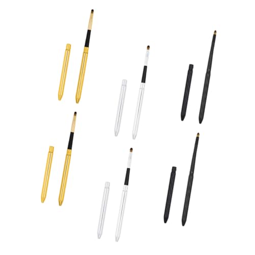 VICASKY 6 Pack Retractable Lip Brush Set Makeup Brush for Lipstick Lip Mask Foundation Portable Easy to Carry for Women