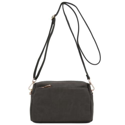 Image of FashionPuzzle Triple Zip Small Crossbody Bag
