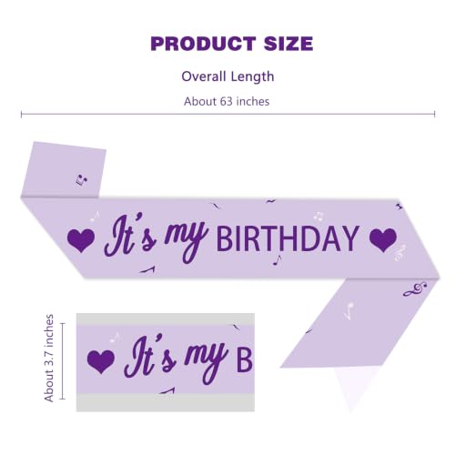 Image of Vuzvuv It's My Birthday Birthday Sash, Glitter Birthday Sash with Foil Letters Birthday Party Decor for Women, Girls