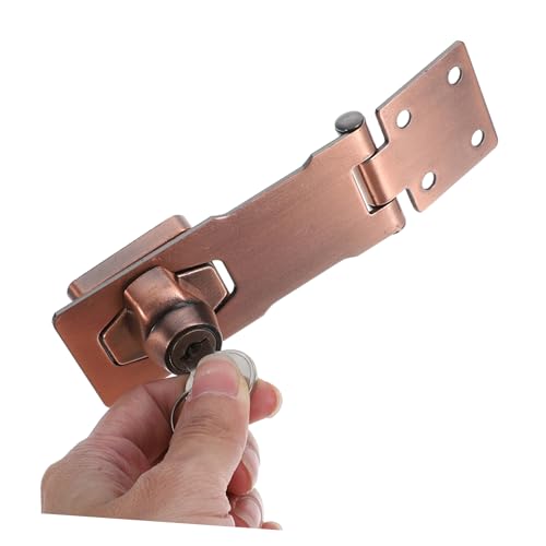 Image of PartyKindom 1set Locking Hasp Latch for Cabinets Sturdy Padlock Lock Heavy Duty Door Hasp Installation Screws Secure for Cabinets