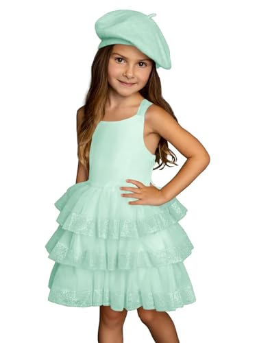 Tiered Flower Girl Dress Sparkly Tulle Fancy Knee Length A Line Girls Princess Wedding Party Pageant Ball Gowns