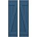 Ekena Millwork ARW102BB414X77HBH Americraft Four 2 Exterior Real Wood Joined Board-n-Batten Shutters w/Z-Bar (Per Pair), 14"W x 77"H, Sojourn Blue