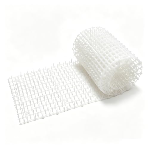 Alfombrilla Antiespinas para Gatos – Disuasivo para Jardín, Balcón (Blanco, 30x200 cm)