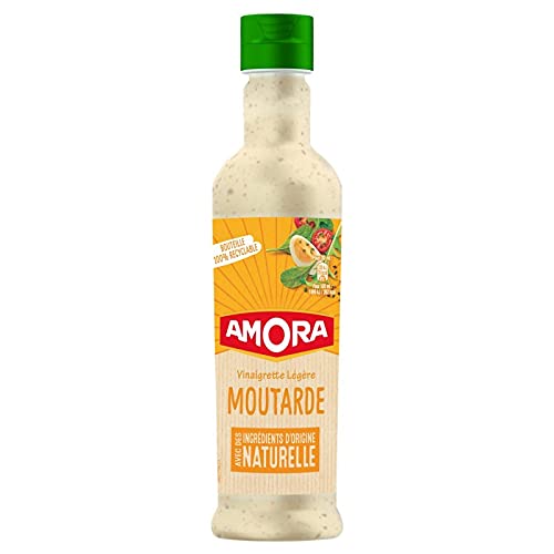 Vinaigrette légère moutarde Amora sauce fluide et onctueuse flacon 380ml