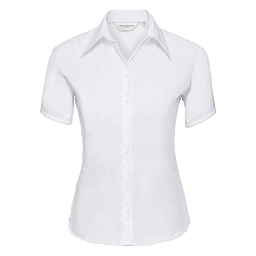 Russell Collection Ladies/Womens Short Sleeve Ultimate Non-Iron Shirt (XL) (White)