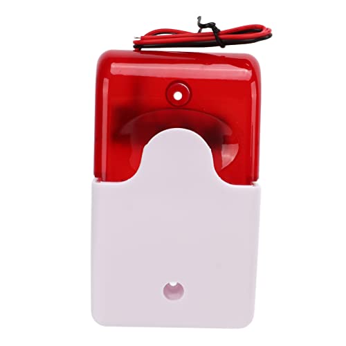 aqxreight Alarma de Luz Sonora con Destello Rojo - Dispositivo de Advertencia de Seguridad para el Hogar y la Empresa - Alarma de Sensor de Movimiento, Protección Perimetral, Alerta de Entrada - (24V)
