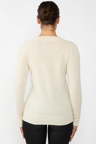 Image of JENNIE LIU Women's 100% Pure Cashmere Long Sleeve Ava V Neck Pullover Sweater