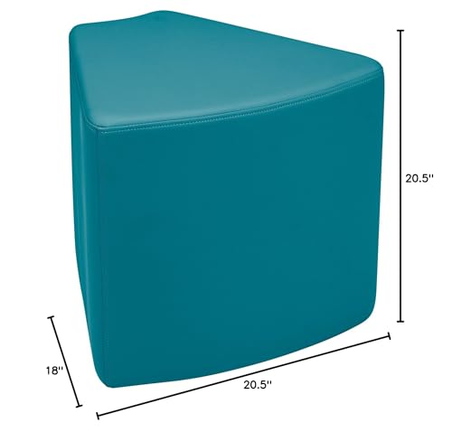 Image of Sprogs 18 inch H Structured Wedge Stool -Flexible Modular Collaborative Soft Seating for Office, Home, Lounge and School Classrooms with Durable Frame -Teal