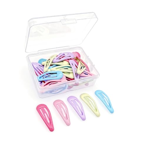 JZK 50pcs 3cm Mini hair clips for toddlers little girls macaron color metal snap small hair clips for fine hair hair pins for kids girls baby hair grips