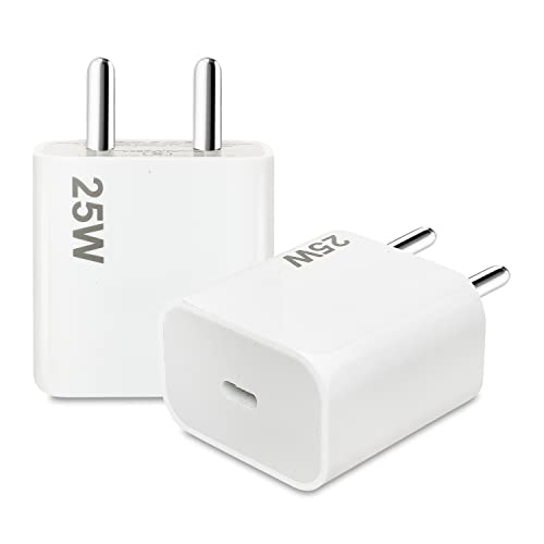 Image of ZYBUX 25W Fast Type C Google Charger Adapter For Pixel 6A,Pixel 7,Pixel 7 Pro,Pixel 6 Pro,Pixel 5,4 Chrome Book Type C Charger,Your Pixel Series Mobile Phone With Usb-C 25 Watt Charging Adaptor,White