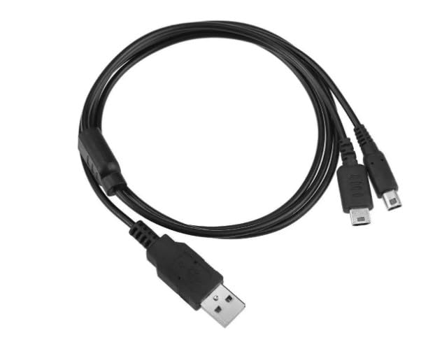 SOFTSELLTECHSERVICES 2 in 1 USB Charging Cable Charger Data Wire for Nint-endo 3DS Lite DSI DSL 3DSXL Game Console