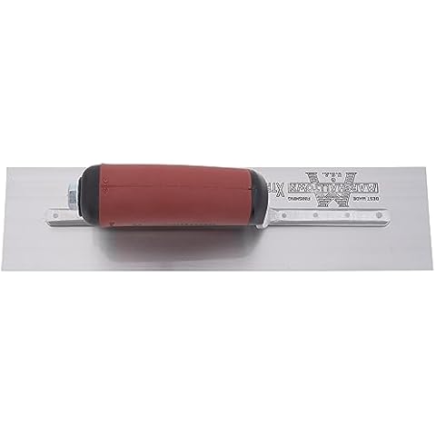 Marshalltown Finishing Trowel, 12 by 3 Inch, Perfect for Spackling, Sheetrock, Stucco, Concrete, EIFS and More, DuraSoft Curved Handle, High Carbon Steel Blade, Xtralite Mounting, MXS56D Cover
