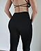 AUROLA Fire Flare Leggings for Women, Crossover High Waisted Yoga Pants Tummy Control Wide Leg Bootcut Leggings-30 Inseam(Black,M)