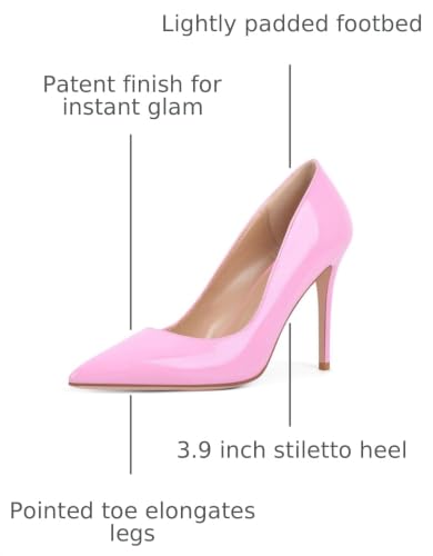 Image of Women's Stiletto High Heels Pumps for Women-4IN Pointed Toe Classic Pumps for Dress Party Wedding Evening Date Night Sexy Slip-On Shoes