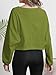 MATEAM Womens Workout Tops Casual Sweatshirt Long Sleeve Cropped Plain t Shirts Crewneck Ladies Going Out Crop Loose Fit Fashion Clothing for Women Trendy Grass Green M