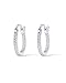 PAVOI Womens 14K Plated‚ White Gold - 925 Sterling Silver Cubic Zirconia Hoop Earring