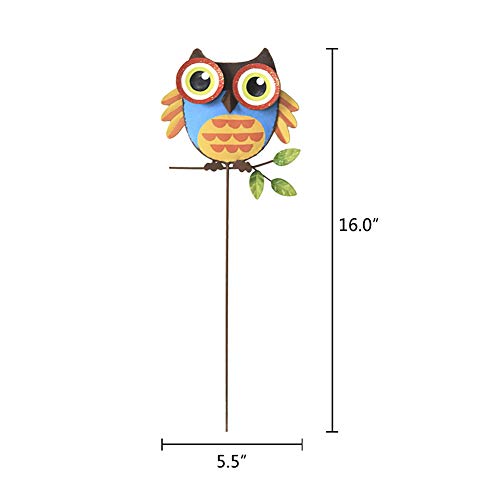 Attraction Design Metal Owl Garden Stake Set Of 2, Indoor Outdoor Owl Decor For Patio Lawn Ornament Garden Yard Art Flower Bed Decoration Owl Figurine And Sculpture 16Inch #TOP5