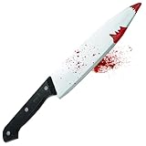 TK Gruppe Timo Klingler Blutiges Fake Messer mit Blut - als Accesoire für Halloween & Fasching - ca. 34 cm - Täuschend Echt für Horror Kostüm