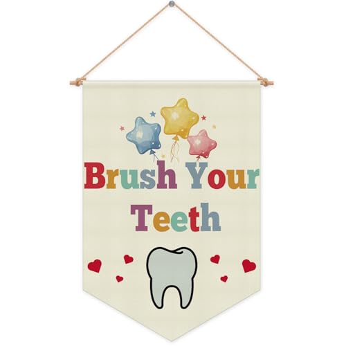 Kids Bathroom Decor Hanging Pennant Flag Banner Bathroom Accessories Gifts for Girl Boy Toddler Kids Washroom Decor for Washroom Restroom Christmas Birthday Gift Cotton Linen