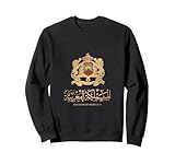 Emblème doré du Royaume du Maroc avec drapeau du Maroc Sweatshirt...
